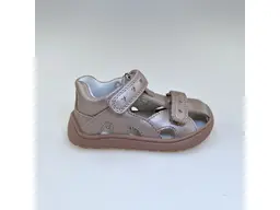 Detské kožené ružové vychádzkové barefoot polo-sandálky Hana pink