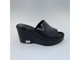 Dámske letné kožené čierne vsuvky ASP014.Y4119-60