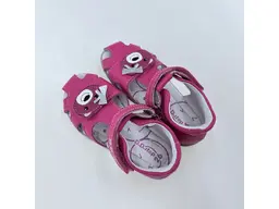 Detské fuxiové kožené sandálky G075-51284EM-35