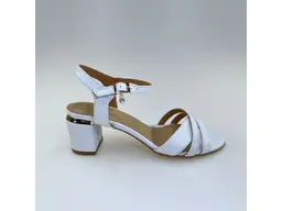 Dámske biele kožené pohodlné sandálky K3486V/5026OB-10
