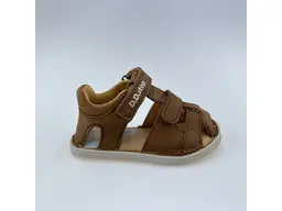 Detské hnedé kožené letné barefoot sandálky G076-51971A-40
