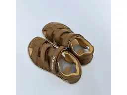 Detské hnedé kožené letné barefoot sandálky G076-51971AM-40