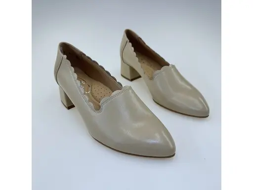 Dámske letné béžové mäkučké kožené lodičky EVA K3476/3513-15