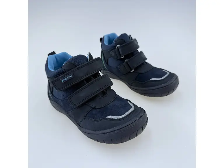 Detské pohodlné Protex modré celé topánky Keiko denim
