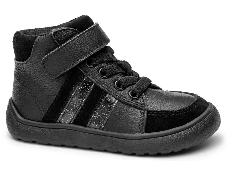 Detské pohodlné barefoot čierne celé topánky Gerka black