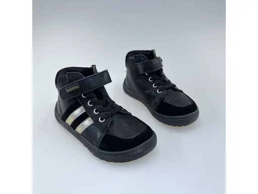 Detské pohodlné barefoot čierne celé topánky Gerka black