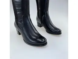 Dámske kožené pohodlné čierne čižmy 9-25500-45