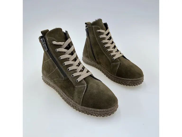 Dámske pohodlné  khaki členkové topánky Q172542-51