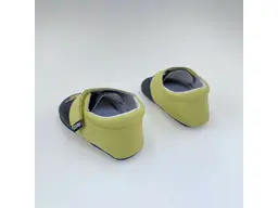 Detské modro-žlté kožené pohodlné capačky K1596-52102