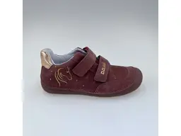Detské krásne ružové kožené barefoot poltopánky S063-52564L-25