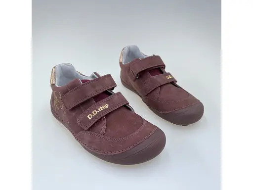 Detské krásne ružové kožené barefoot poltopánky S063-52564L-25