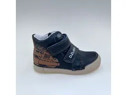 Detské krásne modré kožené LED celé topánky A068-52151AM-90