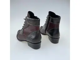 Dámske pohodlné bordové kožené celé topánky D6882-35