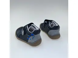 Detské čierne kožené pohodlné barefoot členkové topánky S073-52875B