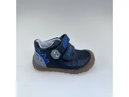 Detské čierne kožené pohodlné barefoot členkové topánky S073-52875B