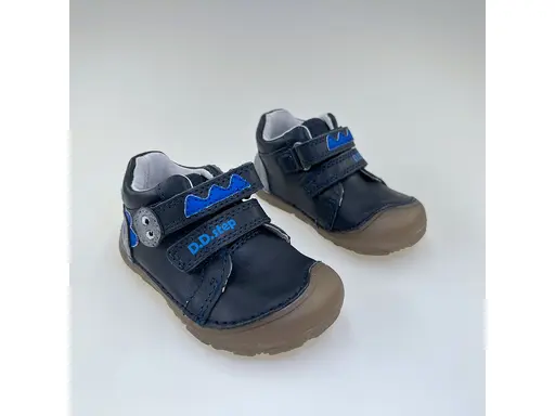Detské čierne kožené pohodlné barefoot členkové topánky S073-52875B