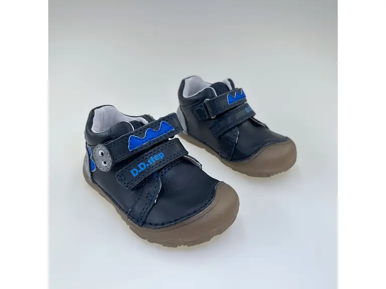 Detské čierne kožené pohodlné barefoot členkové topánky S073-52875B