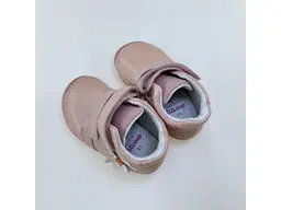 Detské ružové kožené pohodlné barefoot členkové topánky S070-52656