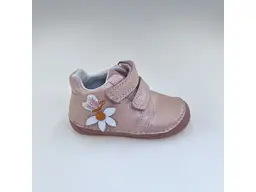 Detské ružové kožené pohodlné barefoot členkové topánky S070-52656