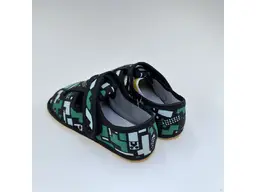 Detské zelené kožené barefoot pohodlné papuče Zuzia Z19