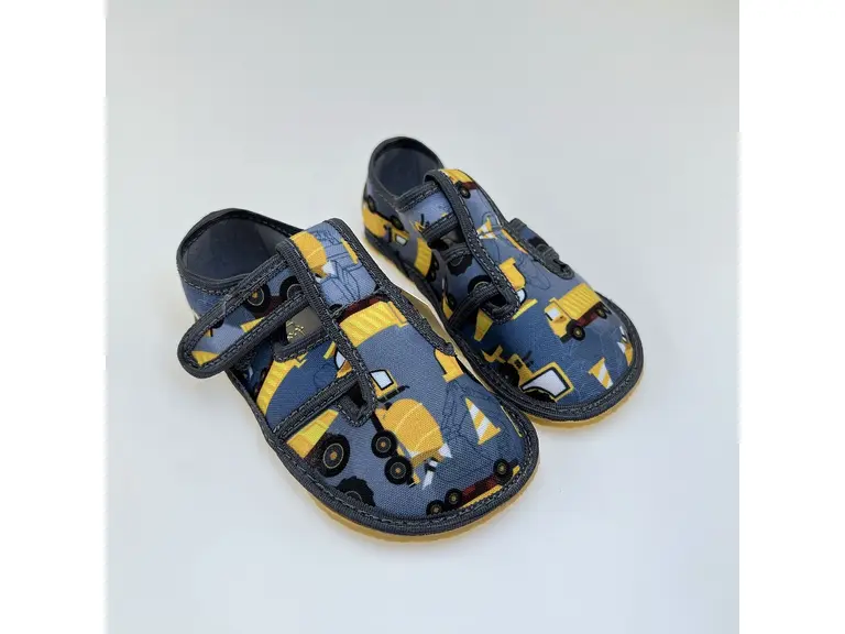 Detské sivé kožené barefoot pohodlné papuče Zuzia Z15