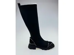 Dámske štýlové kožené čierne čižmy ASP22624578-60