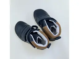 Detské pohodlné barefoot modré kožené celé topánky A063-52570AM-90