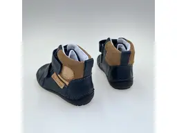 Detské pohodlné barefoot modré kožené celé topánky A063-52570AM-90