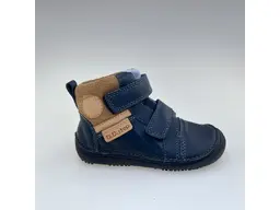 Detské pohodlné barefoot modré kožené celé topánky A063-52570AM-90