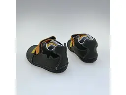 Detské pohodlné barefoot zelené kožené celé topánky S070-52141-50
