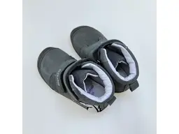 Detské pohodlné barefoot sivé kožené celé topánky A063-52815M-20