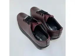 Dámske bordové kožené pohodlné poltopánky shi051.107-36