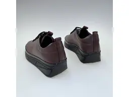 Dámske bordové kožené pohodlné poltopánky shi051.107-36