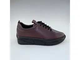 Dámske bordové kožené pohodlné poltopánky shi051.107-36