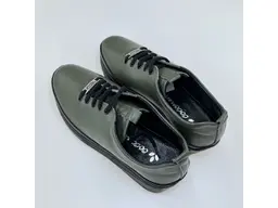 Dámske khaki kožené pohodlné poltopánky shi051.107-51