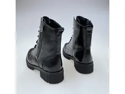 Dámske čierne kožené pohodlné členkové topánky D2S72-02