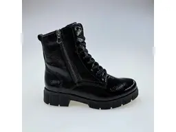 Dámske čierne kožené pohodlné členkové topánky D2S72-02