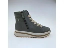 Dámske zelené mäkučké kožené členkové topánky W3870-54