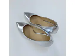 Dámske strieborné mäkučké kožené spoločenské lodičky A4767-AG3