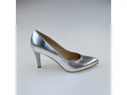 Dámske strieborné mäkučké kožené spoločenské lodičky A4767-AG3