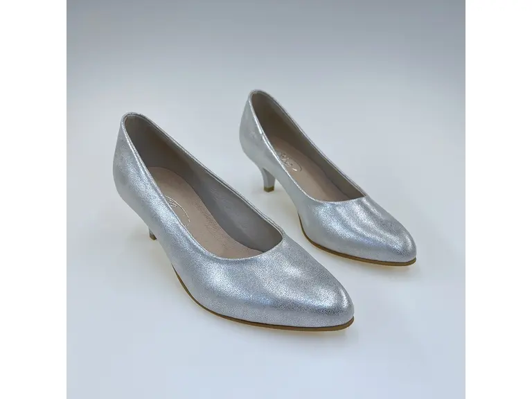 Dámske strieborné mäkučké lodičky M939-Agdubai