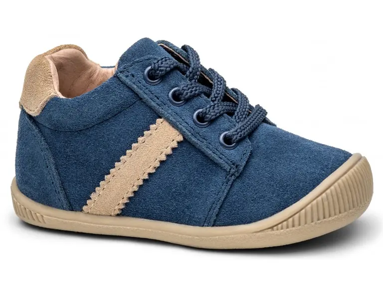 Detské pohodlné kožené modré topánky Baby denim