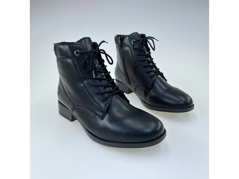 Dámske čierne pohodlné kvalitné Texové členkové topánky 77030-00