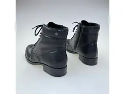 Dámske čierne pohodlné kvalitné Texové členkové topánky 77030-00