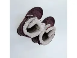 Detské mäkučké pohodlné bordové teplé celé topánky W068-42589L