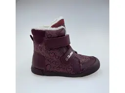 Detské mäkučké pohodlné bordové teplé celé topánky W068-42589L