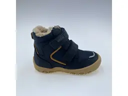 Detské kvalitné kožené teplé modré   členkové topánky Bagsy denim