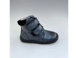 Detské kvalitné kožené teplé čierne texové barefoot členkové topánky Beka black