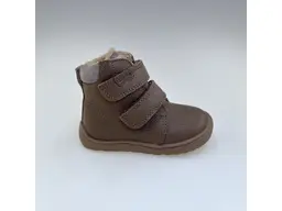 Detské kvalitné kožené teplé ružové texové barefoot členkové topánky Beka dark pink