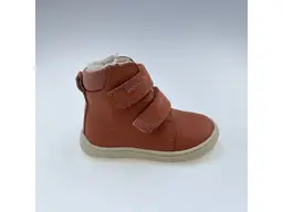 Detské kvalitné kožené teplé koralové texové barefoot členkové topánky Beka koral